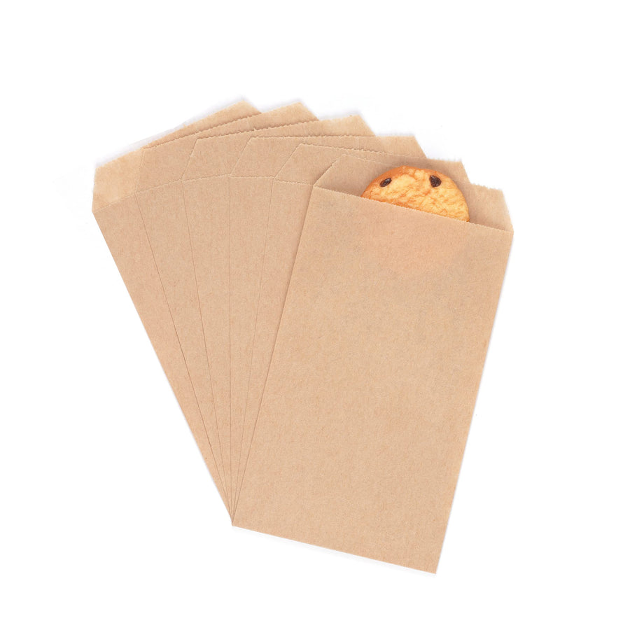 Brown Small Flat Kraft Paper Bags 3x5 for Bakery Cookie