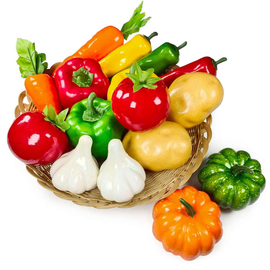 16 Pieces/Set Artificial Vegetables Simulation Vegetables Decoration Kitchen Home Decor Realistic Fake Vegetables Decor Set Photo Props
