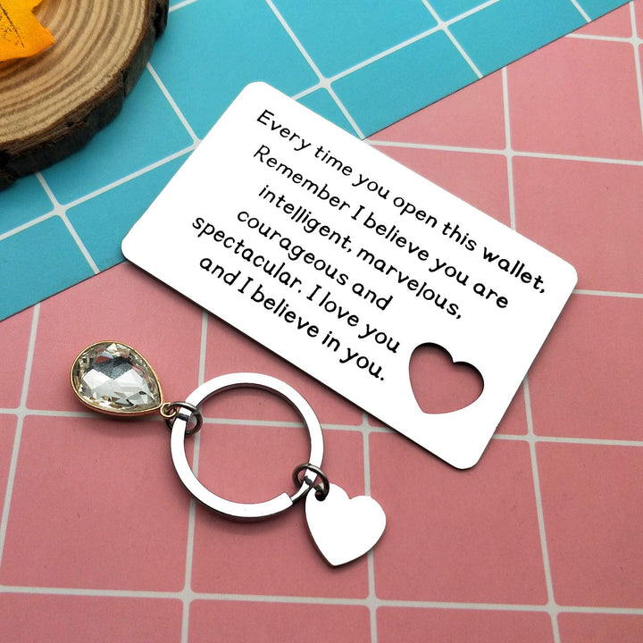 Engraved Wallet Card Inserts Inspirational Gift Mini Love Note Insert Card Encouragement Gift for Son Daughter Christmas Birthday Motivational Gifts for Men Valentine Present for Girl/Boyfriend Gifts