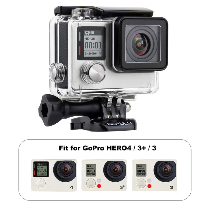 GEPULY Waterproof Housing Case for GoPro Hero 4, Hero 3