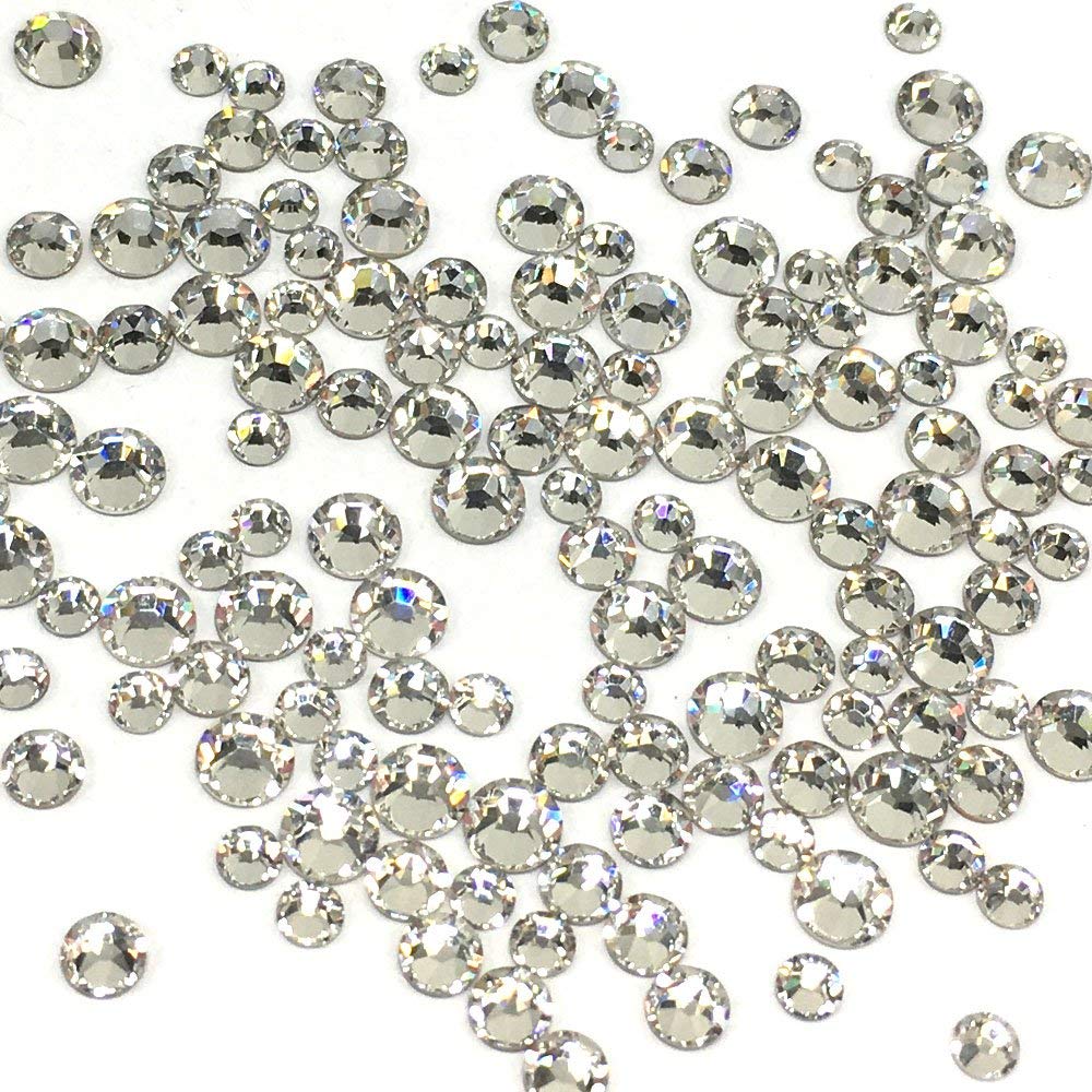 Crystal (001) Clear 2078 Austrian Crystal Austria Xirius Iron on HOTFIX Mixed Sizes ss12 ss16 ss20 Flatbacks Round Rhinestones Embellishment DIY Deco Bling