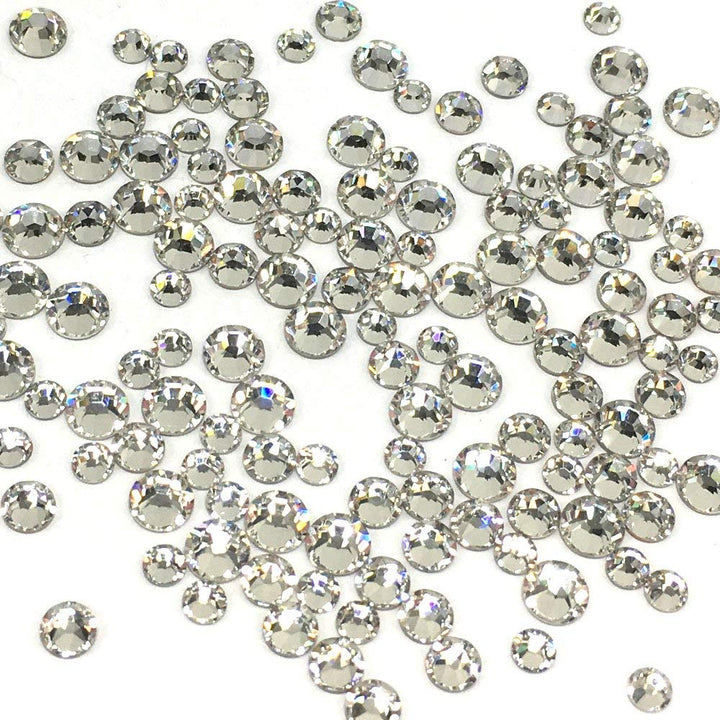 Crystal (001) Clear 2078 Austrian Crystal Austria Xirius Iron on HOTFIX Mixed Sizes ss12 ss16 ss20 Flatbacks Round Rhinestones Embellishment DIY Deco Bling