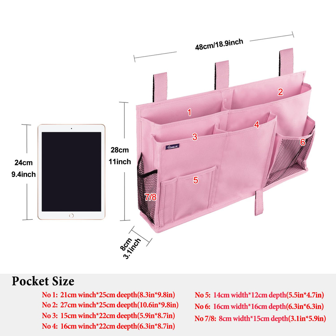 Surblue Bedside Caddy Hanging Bed Organizer Storage Bag