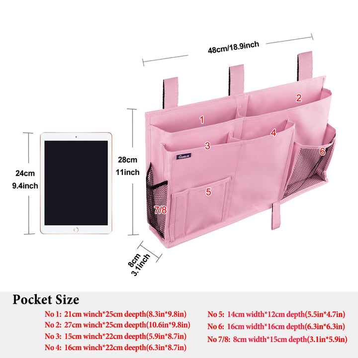Surblue Bedside Caddy Hanging Bed Organizer Storage Bag
