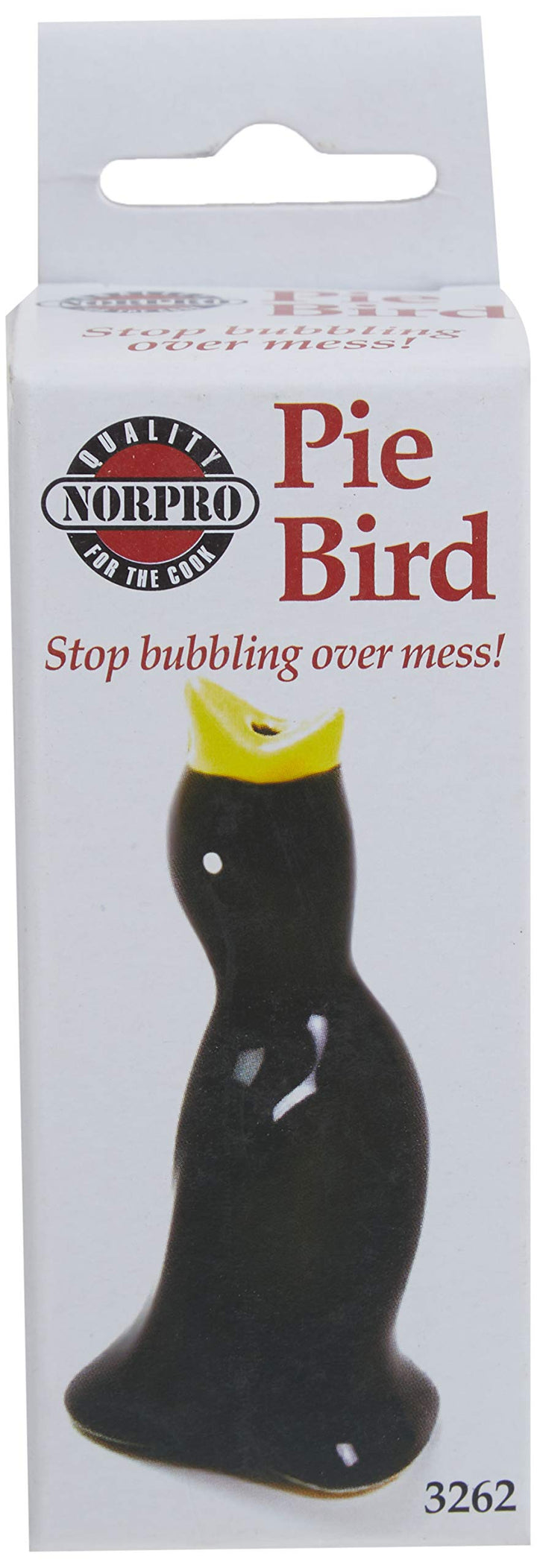Norpro Ceramic Pie Bird, 4in/10cm tall, Black