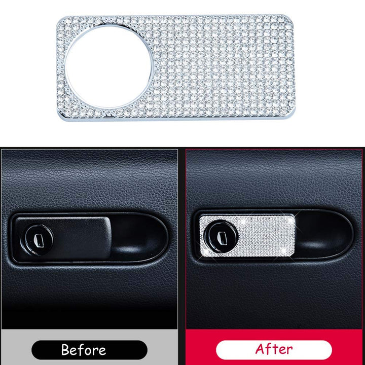 Pursuestar Bling Bling Car Interior Trim Accessorie Crystal Decals Car Copilot Storage Glove Box Switch Handle Cover fit for Mercedes-Benz C E Class GLC GLE CLS