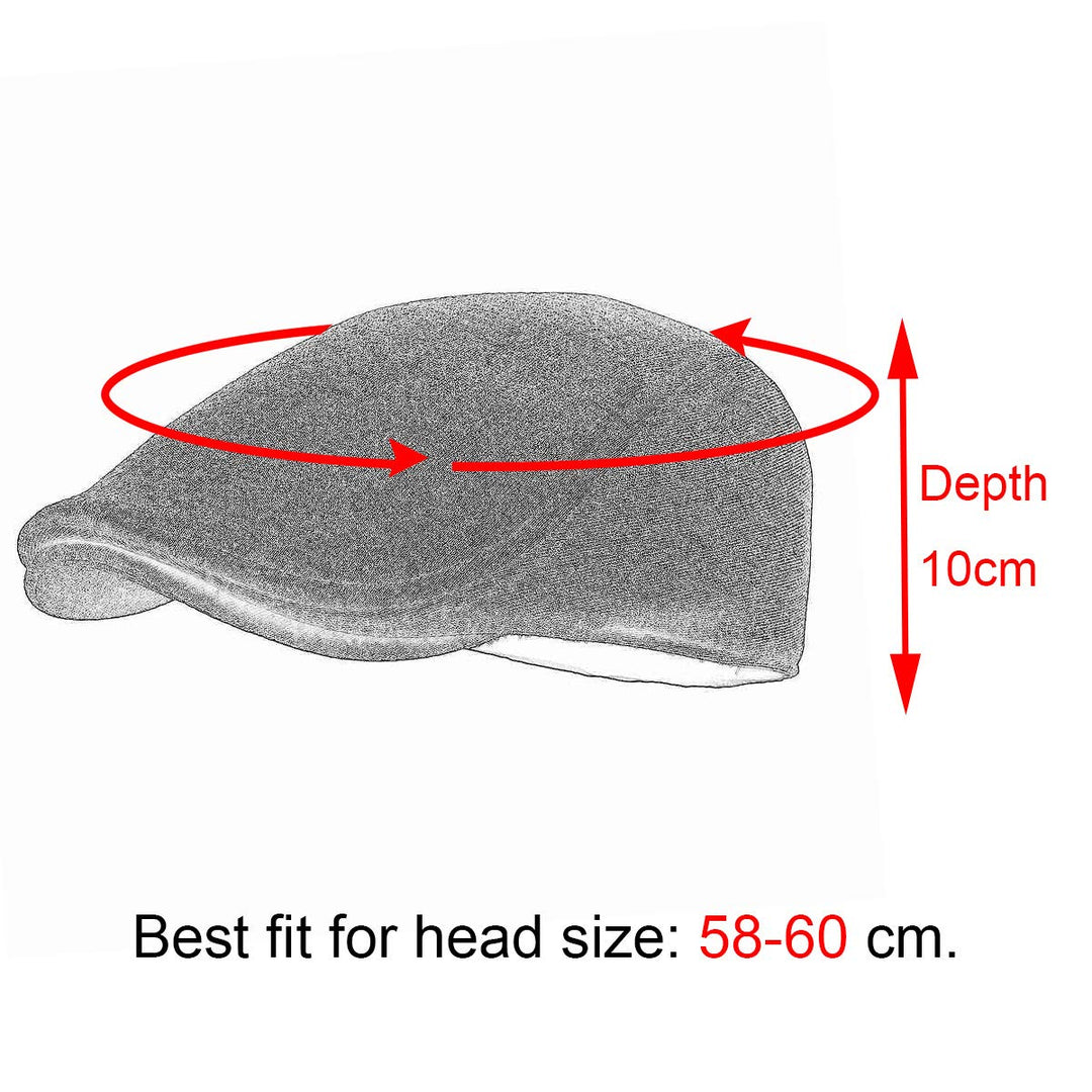 Men Cotton Newsboy Cap Soft Fit Cabbie Hat (Light Grey)