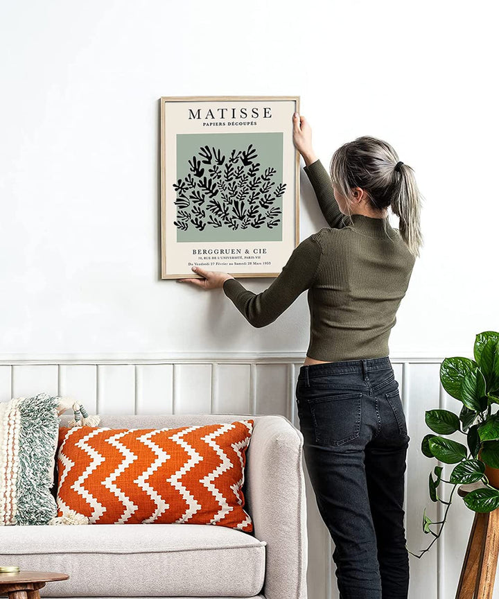 Matisse Poster Artwork Exhibition Green Grass Prints Wall Art for Bedroom Henri Matisse gallery decoration for Living Room Framed 12x16in
