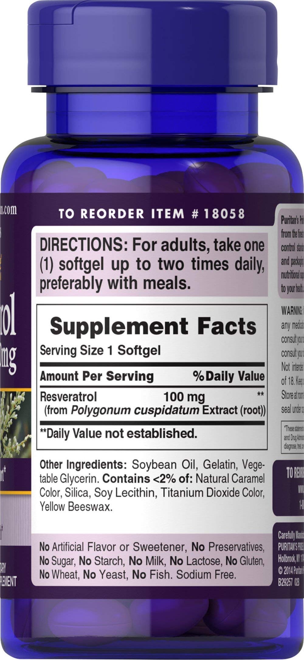 Puritan's Pride Premium Resveratrol Youth Guard™ 10