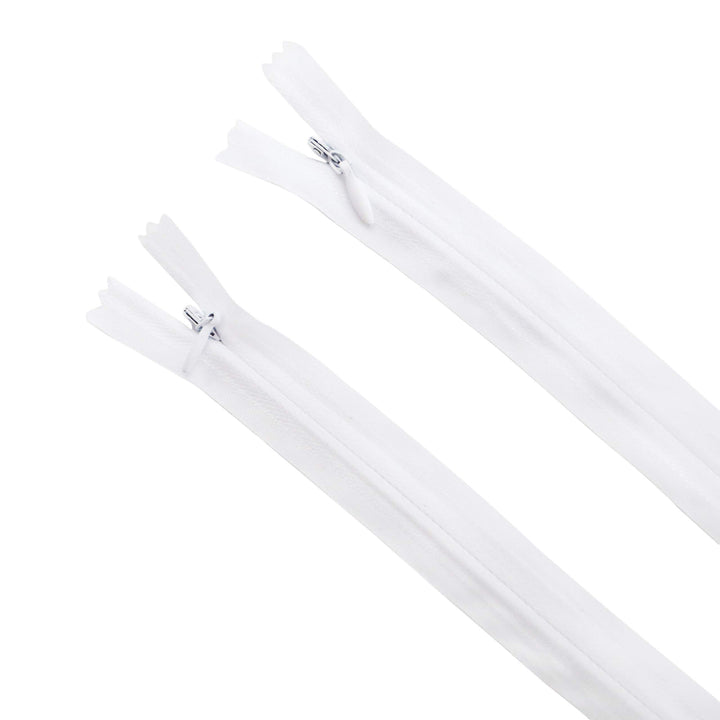 Invisible Zippers, Nylon Coil, 3, 2 Pieces (White, 18 inch)