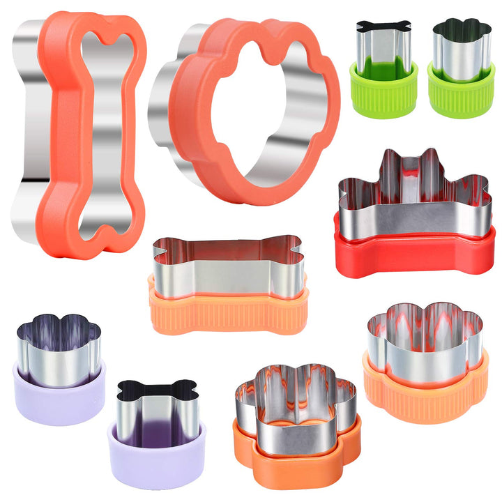Dog Cookie Cutter Set, 10pcs, Dog Bone and Dog Paw Print Cookie Mold for Homemade Treats - Stainless Steel Cookie Cutter molds for Kids Suitable for Cakes and Cookies (Assorted Sizes)