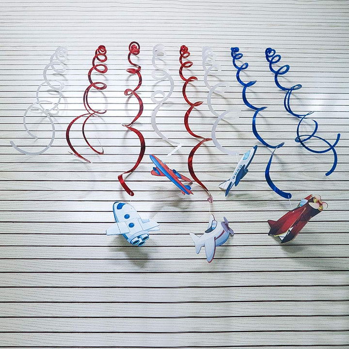 30Pack Airplane Hanging Swirls Fly Flight Ceiling Streamer Birthday Party Decorations Airplane Themed Party Favors for Holiday Baby Shower Home Decoration Party Supplies