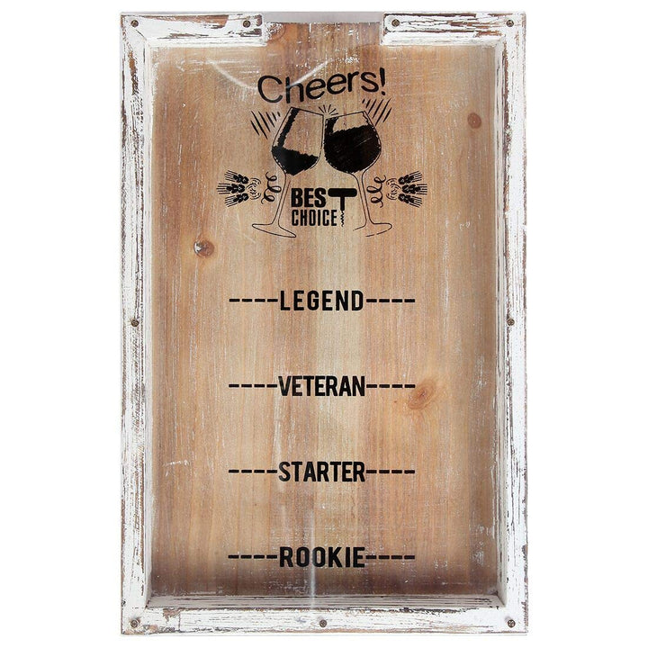 Lily&#39;s Home Wine Funny Wine Cork Holder, Shadow Box Makes The Ideal Gift for The Happy and Hydrated Wine Lover, Wood and Glass