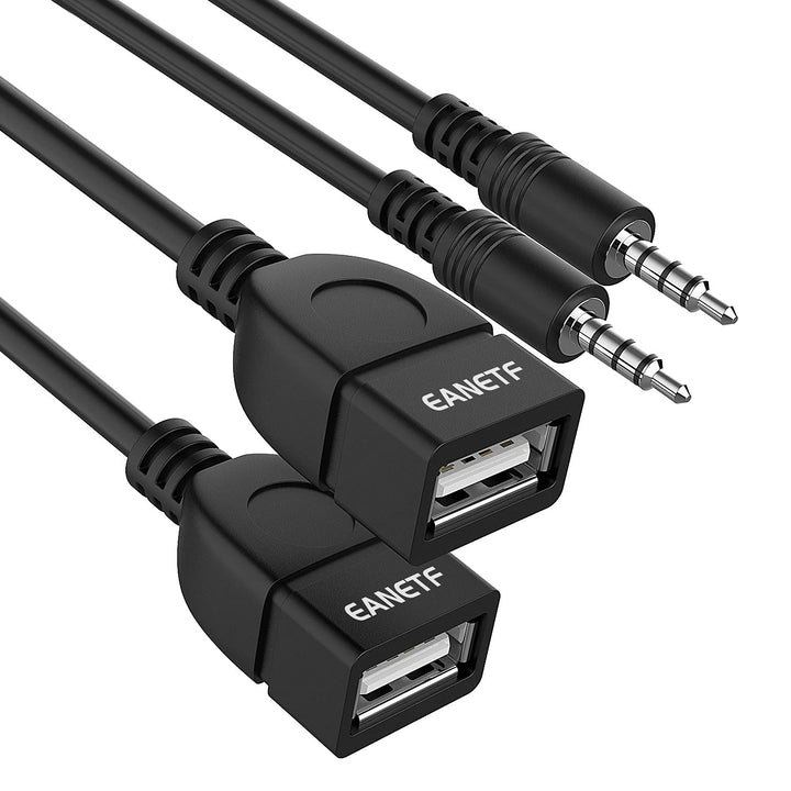 Eanetf USB to Aux Audio Adapter, 3.5mm Male to USB Fema
