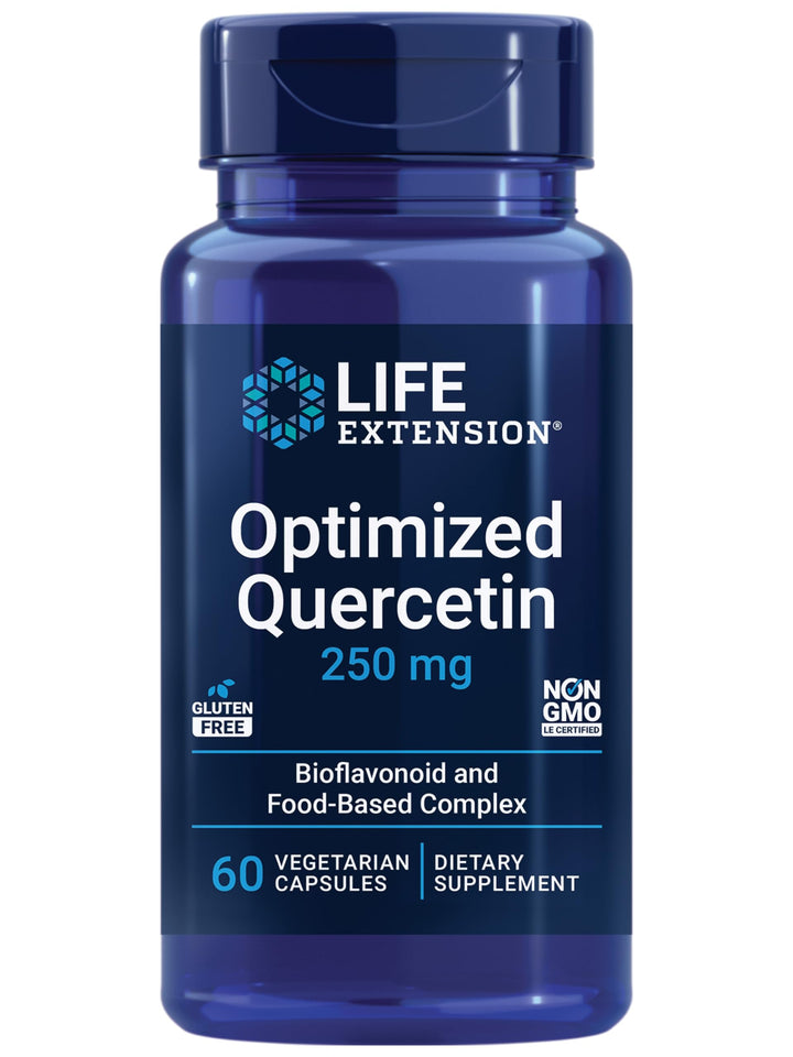 Optimized Quercetin 250 mg - Non-GMO, Gluten Free - with vitamin C and Camu-Camu Extract - 60 Vegetarian Capsules