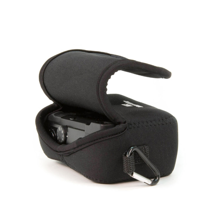 Canon Powershot Sx730 Hs, Sx720 Hs, Sx710 Hs, G16, G15 Ultra Light Neoprene Camera Case, With Carabiner - Black - MG1245