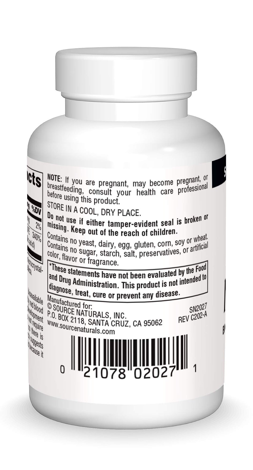 Source Naturals MegaFolinic 800mcg - 60 Tablets