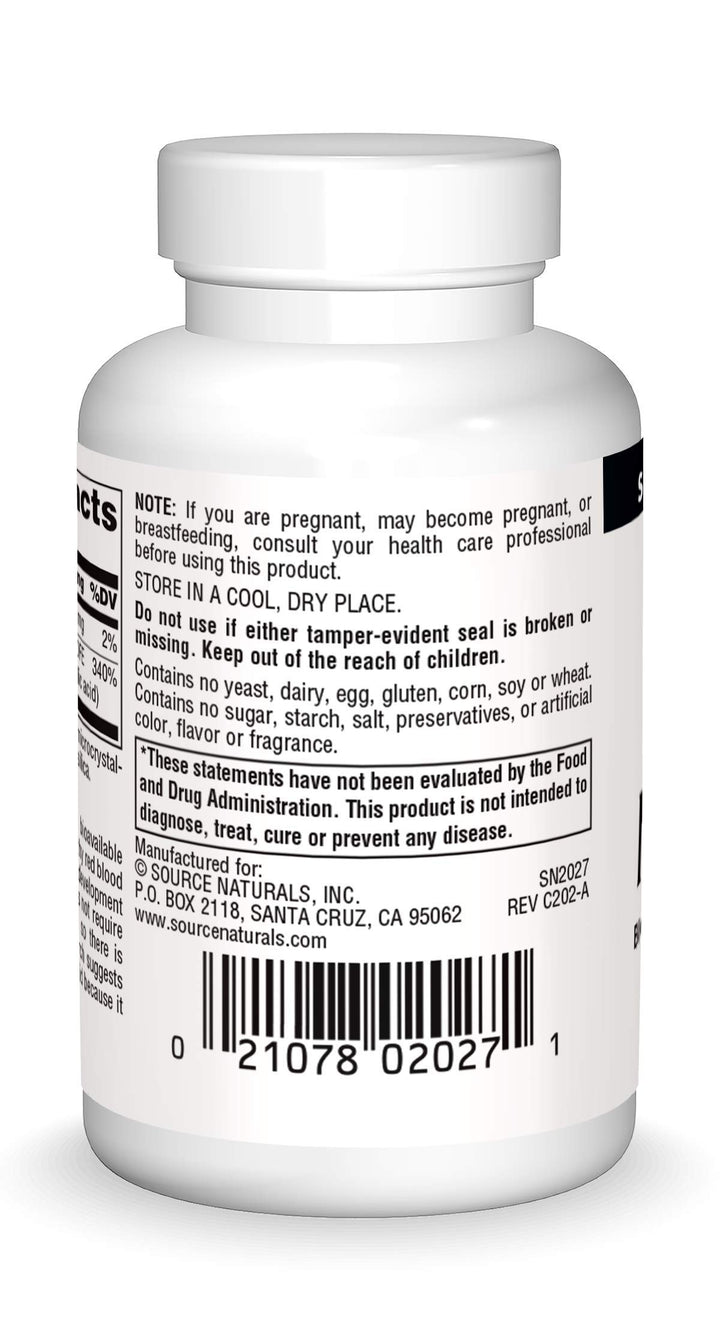 Source Naturals MegaFolinic 800mcg - 60 Tablets