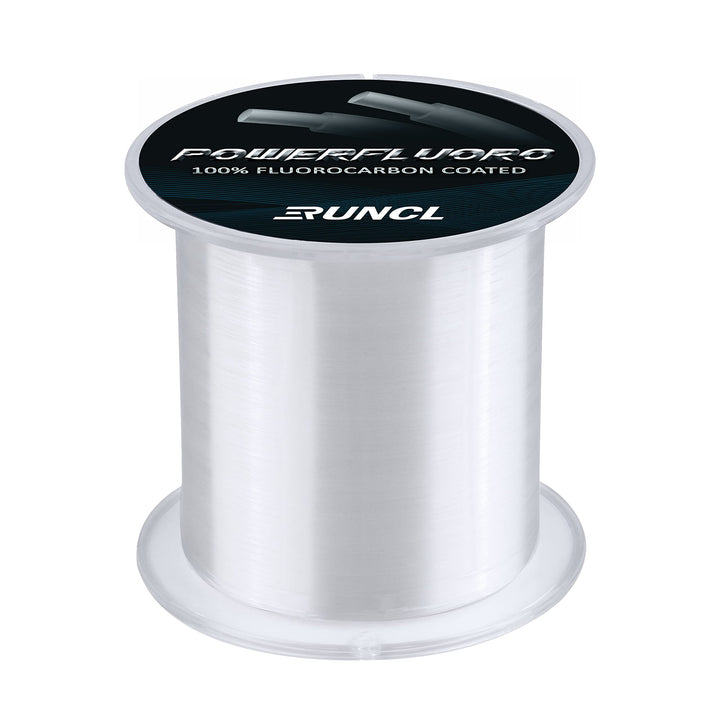 PowerFluoro Fishing Line, 100% Fluorocarbon Coated Fishing Line, Hybrid Line - Virtually Invisible, Faster Sinking, Low Stretch, Extra Sensitivity, Abrasion Resistance (300Yds, 5LB(2.3kgs))