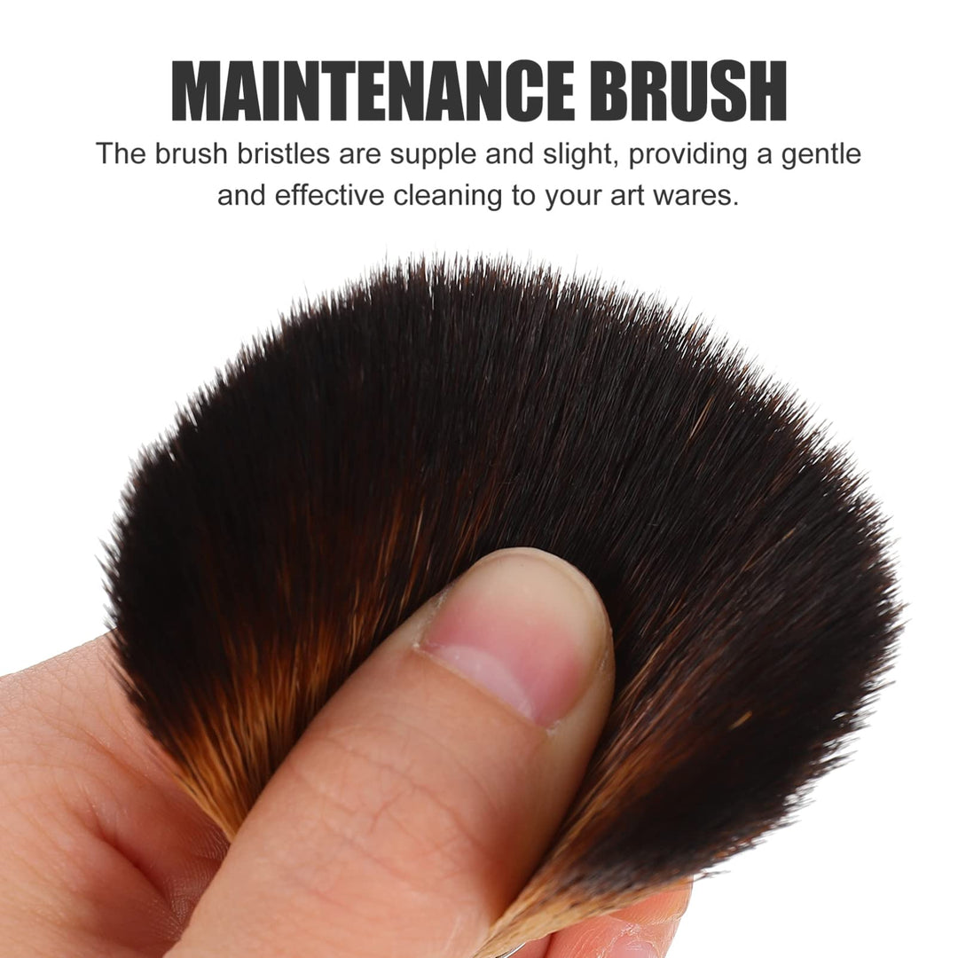 2pcs Model Dusting Brush Statue Cleaning Brush with Wooden Handle Model Brush Figurines Model Cleaner Dusting Brush for Figures Statues Musical Instrument