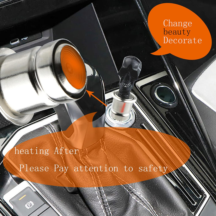 Car Automatic Skull Cigarette Lighters Push Button Plug Replace Accessories Lighter Suitable Fit Most Vehicles (Black)