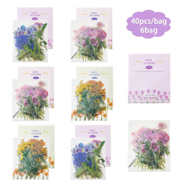 OLYCRAFT 120PCS Flower Stickers Set Easter Decorations 