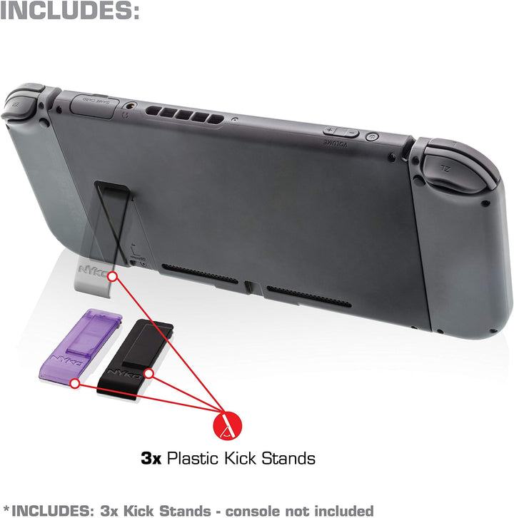 Kick Stand Multi-Pak - 3 Various Color Replacement Kickstands with Built-In SD Card Storage for Nintendo Switch