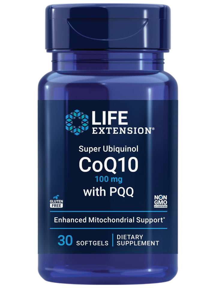 Super Ubiquinol CoQ10 with PQQ, CoQ10, PQQ, shilajit, heart health, cellular energy support, 8x better absorption, gluten-free, 100 mg, 30 softgels
