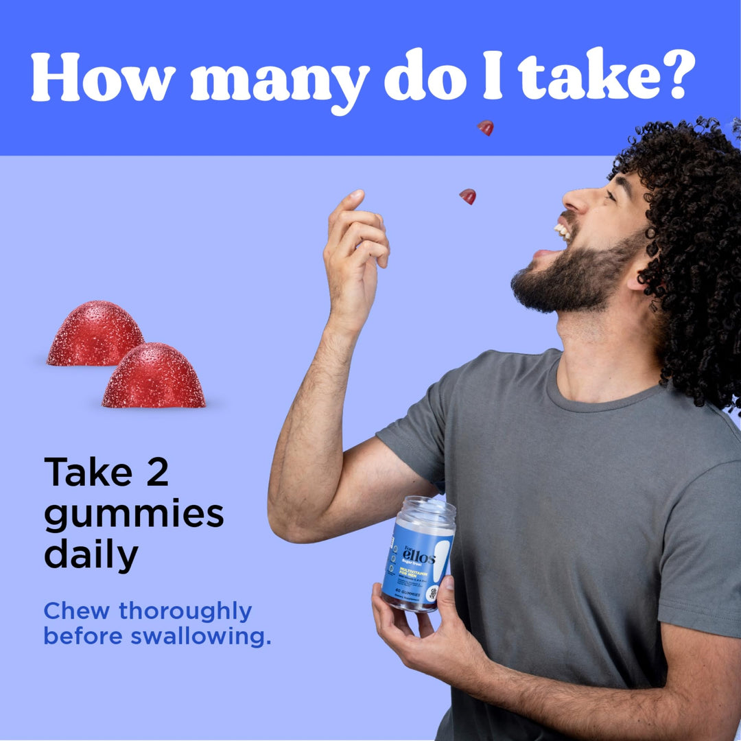 OH MY VIT! for Ellos Men’s Multivitamin Gummy with Vitamins C, E, and Zinc, Sugar Free Berry Flavor, 60 Count