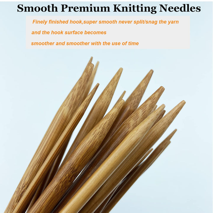 Bamboo Knitting Needle Straight Single Pointed Sweater Knitting Needles 10-inch Length for Handmade DIY Knitting Projects,Size US 11(8mm)