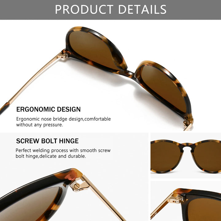 SUNGAIT Vintage Round Sunglasses for Women Men Classic 