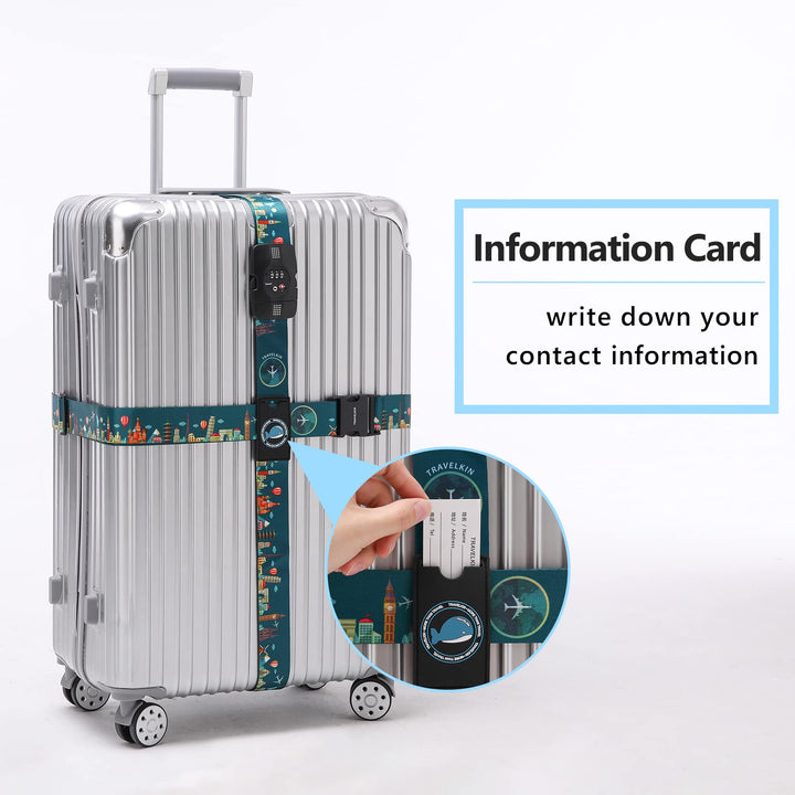 Travelkin Luggage Strap TSA Approved with TSA Lock Adjustable Luggage Strap for Suitcase to Protect Your Luggage (Green)