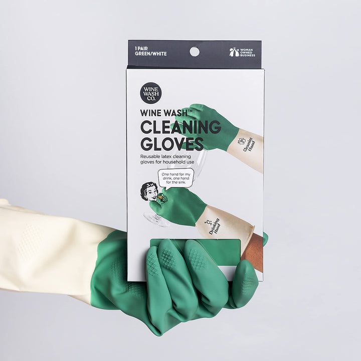 Reusable Household Cleaning Gloves in Green, Comfortabl