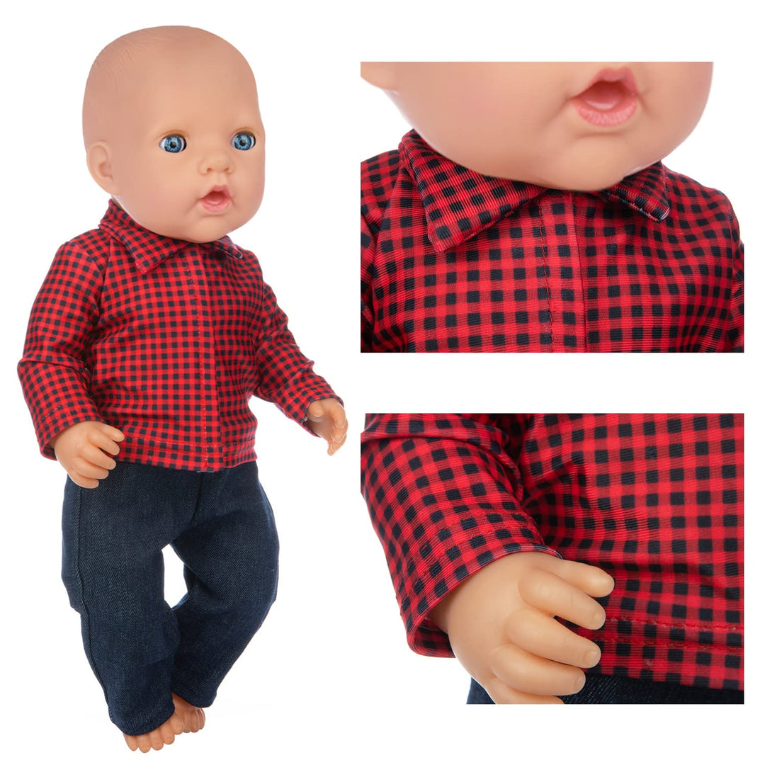 5 Sets 15-18 Inch Doll Clothes Outfits Casual Wear for 43cm Baby Doll Clothes, 16 Inch Baby Doll Clothing 17 in Boy Doll Clothes