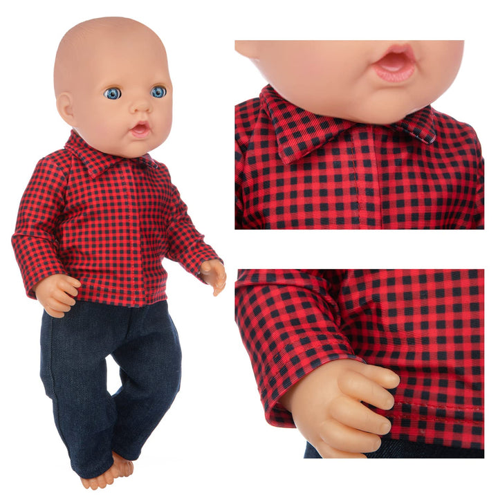 5 Sets 15-18 Inch Doll Clothes Outfits Casual Wear for 43cm Baby Doll Clothes, 16 Inch Baby Doll Clothing 17 in Boy Doll Clothes