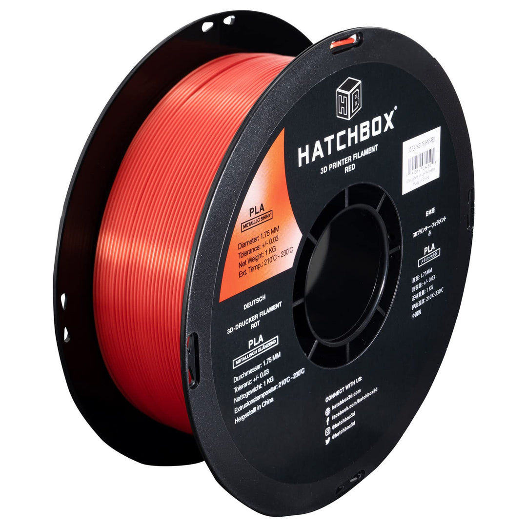 Metallic Finish PLA 3D Printer Filament, Dimensional Accuracy +/- 0.03 mm, 1 kg Spool, 1.75 mm, Red