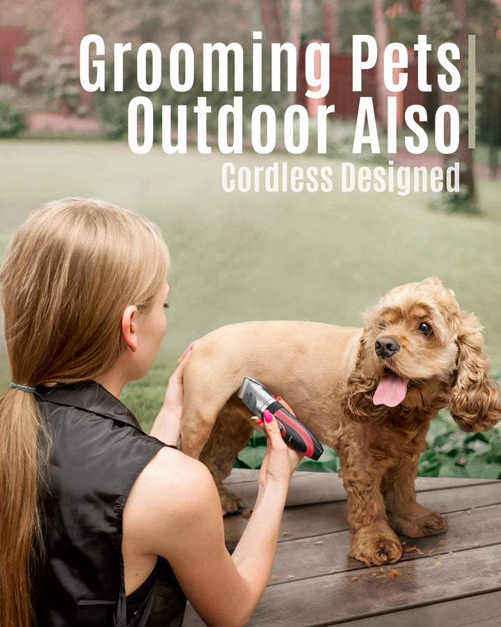 Dog Shaver Clippers Low Noise Rechargeable Cordless Electric Quiet Hair Clippers Set for Dogs Cats Pets