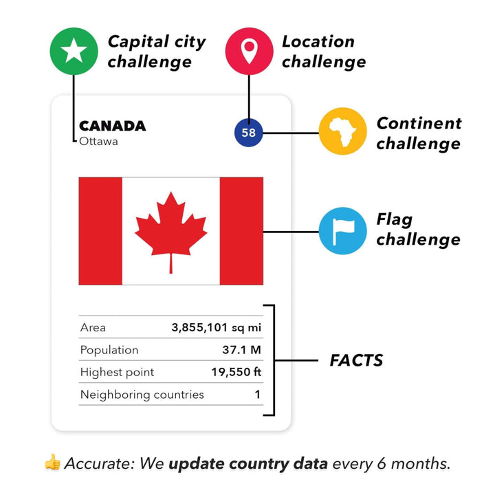 - Geography Card Game - Educational Games for Kids, Family and Adults - Cool Learning Gift Idea for Teenage Boys &amp; Girls 8-12 with Map