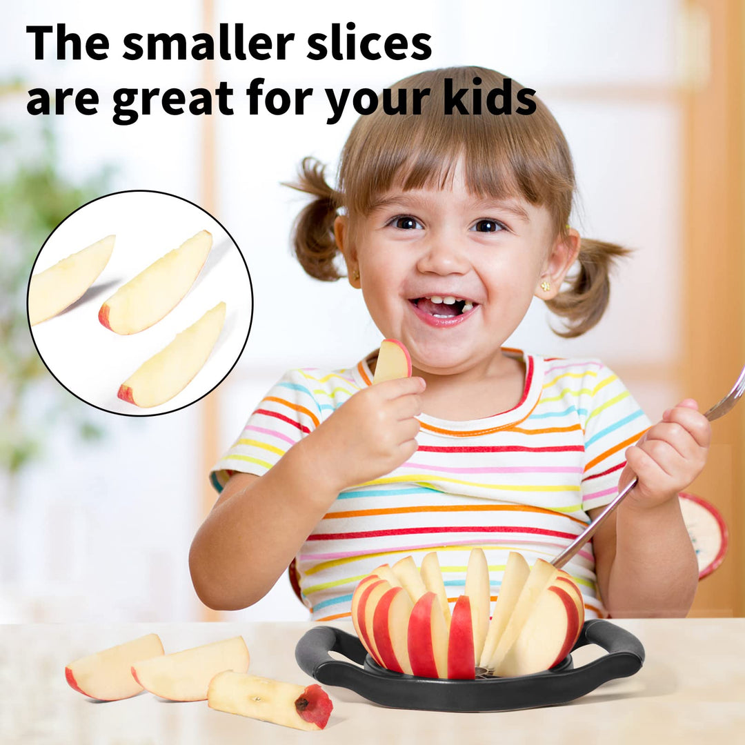 Newness Apple Slicer Corer, 16-Slice [Large Size] Durable Heavy Duty Apple Slicer Corer, Cutter, Divider, Wedger, Integrated Design Fruits &amp; Vegetables Slicer for Apple, Potato, Onion and More, Black
