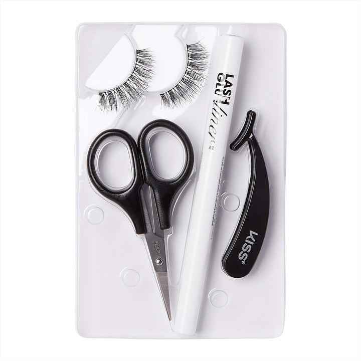 Lash GLUEliner Starter Kit, Felt-Tip Eyelash Adhesive, Clear Matte Finish, Foolproof Application, Includes GLUEliner (0.5mL), Applicator, Scissors, Travel Pouch, &amp; 1 Pair of Fake Eyelashes