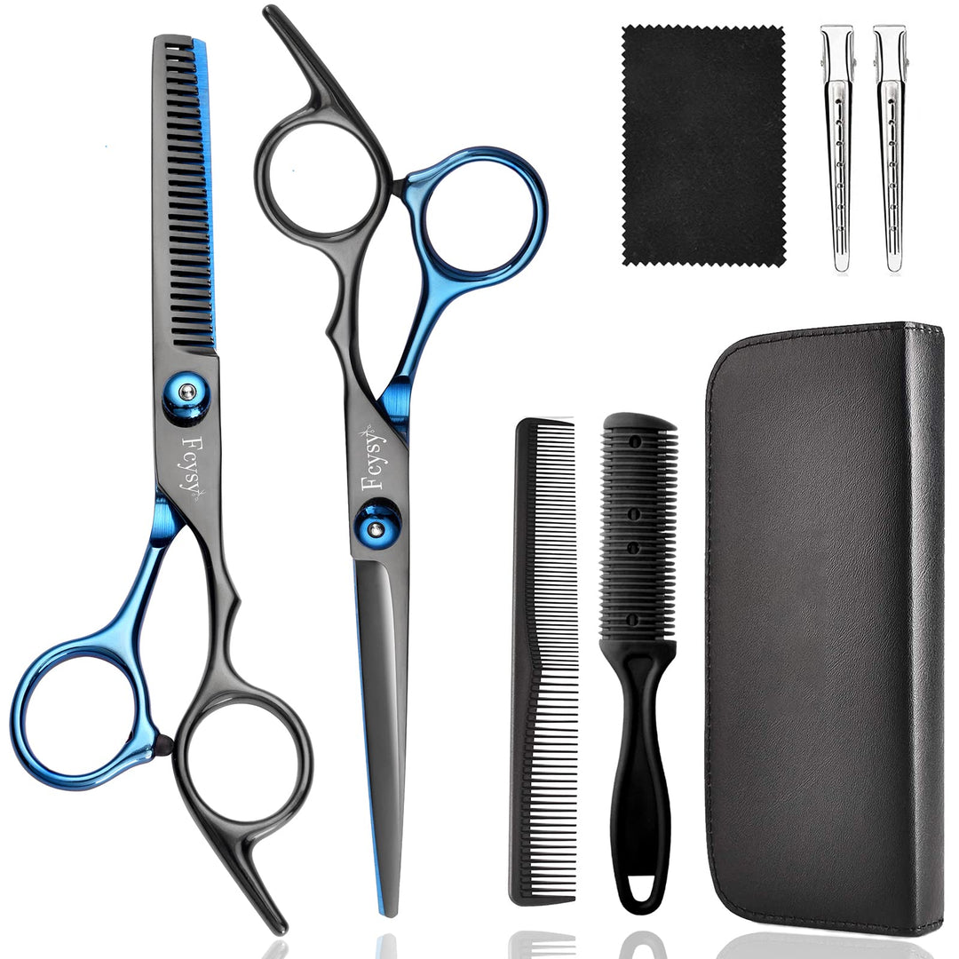 Hair Scissors Thinning Shears Set, Professional Hair Cutting Scissor Kit Hair Shears Texturizing Shears Set, Barber Scissors Kit with Hairdresser Scissors Haircut Shears Hair Layering Scissors