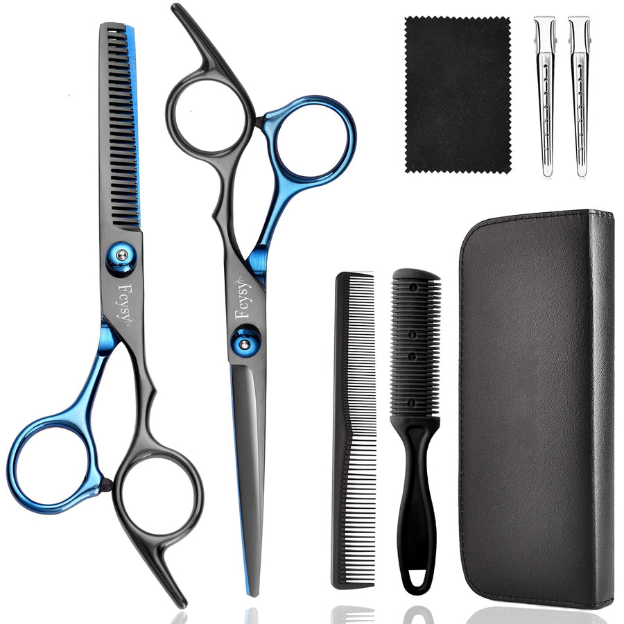 Hair Scissors Thinning Shears Set, Professional Hair Cutting Scissor Kit Hair Shears Texturizing Shears Set, Barber Scissors Kit with Hairdresser Scissors Haircut Shears Hair Layering Scissors