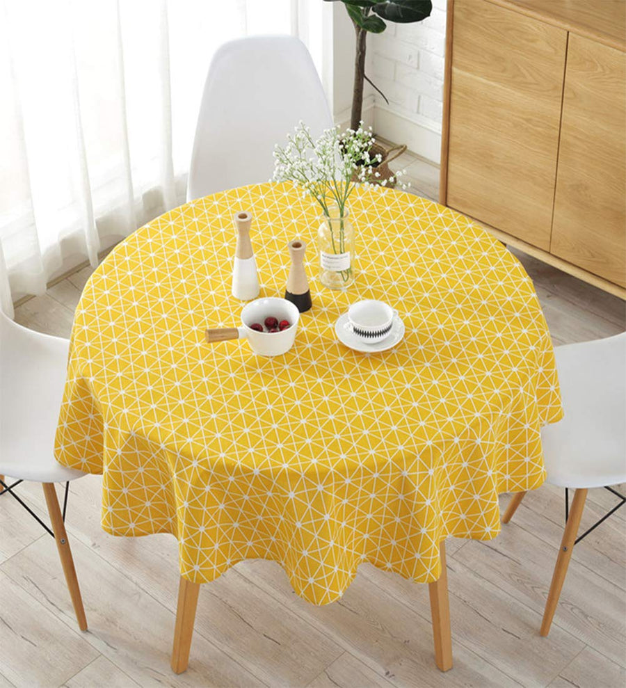 meioro Round Table Cloth Cover Cotton Linen Tablecloth 