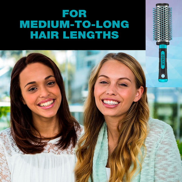 Conair Salon Results Round Hair Brush - Hair Brush Blow Dryer - Large Round Brush for Blow Out - Nylon Bristles - curly hair brush - hair brushes for women - hair brushes for women