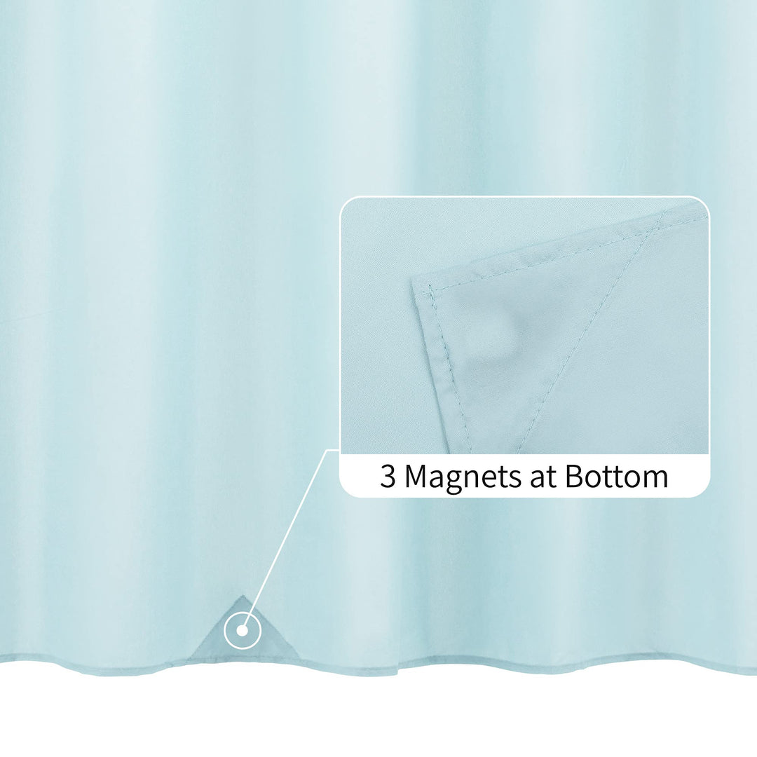 Waterproof Fabric Shower Curtain Liner, Washable Cloth Shower Curtain for Bathroom - Standard Size 72x72, Blue