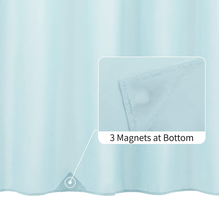 Waterproof Fabric Shower Curtain Liner, Washable Cloth Shower Curtain for Bathroom - Standard Size 72x72, Blue