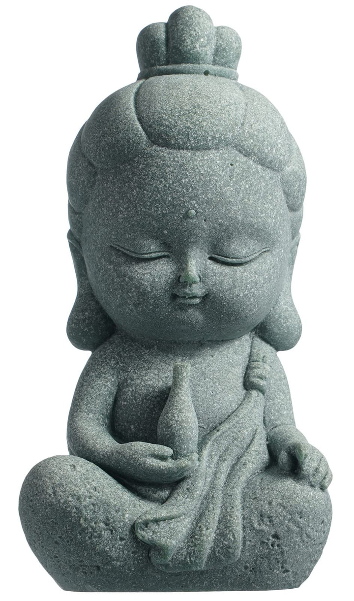 Small Guan Yin Statue - Handmade Stone for Meditating Zen Fish Aquarium Tank Desktop Decor, Baby Quan Yin Figurine, Kwan Yin