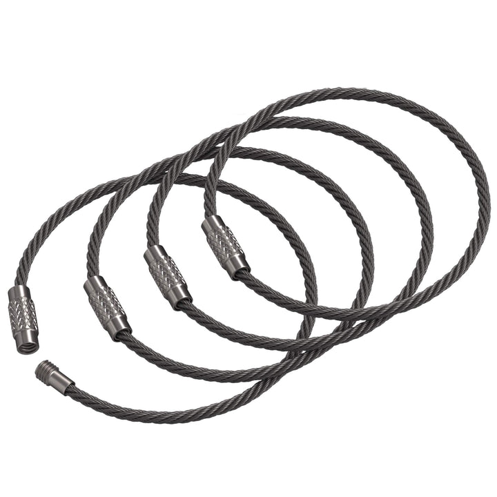 Large Key Ring Wire Stainless Steel Keychain Car Cable Keyring Loop Luggage Tag Hinge Keepers Binding Carabiner Big Locking