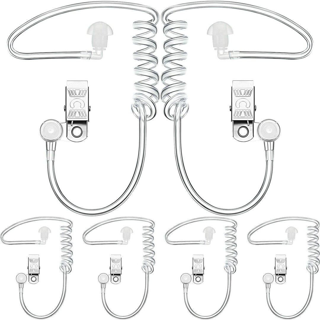 8 Pieces Ear Piece Toys Security Headset Earpiece Agent Earpiece Costume Prop Earpiece Headphones, Snap Replacement Acoustic Tube for 2-Way Radio Audio Headsets