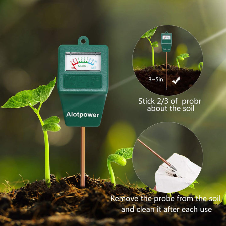 Soil Moisture Sensor Meter,Hygrometer Moisture Sensor for Garden, Farm, Lawn Plants Indoor &amp; Outdoor(No Battery Needed)